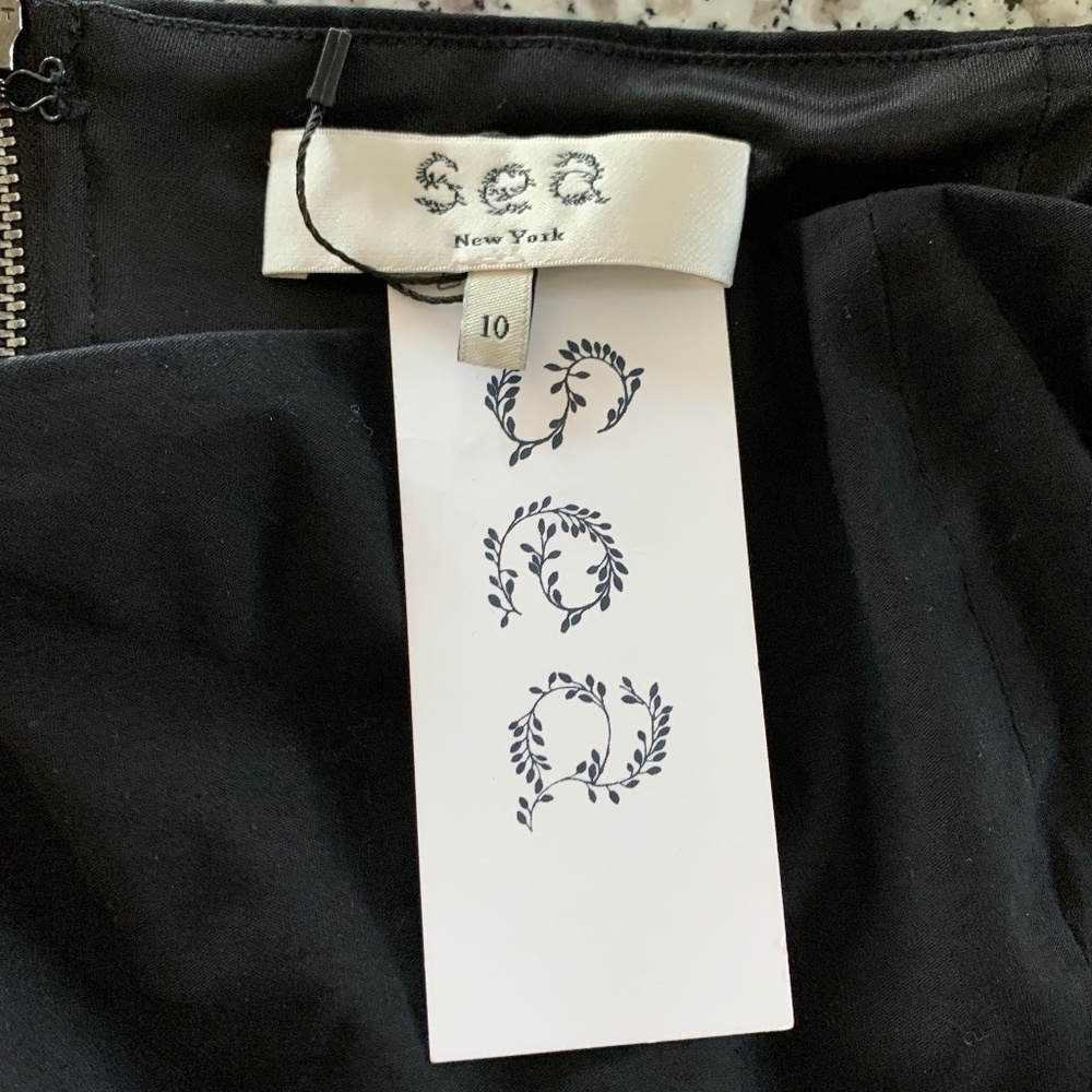 SEA New York Little Black Cocktail Dress off the Shoulder Linen/Cotton Sz 10 - Picture 11 of 16